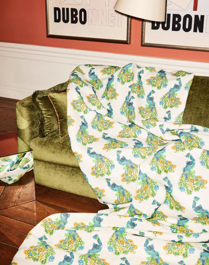 Peacock Fabric, Bright Coastal