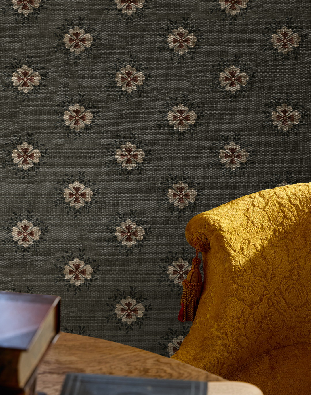 Petals Grasscloth, Soft Concrete WPLN0172RGC