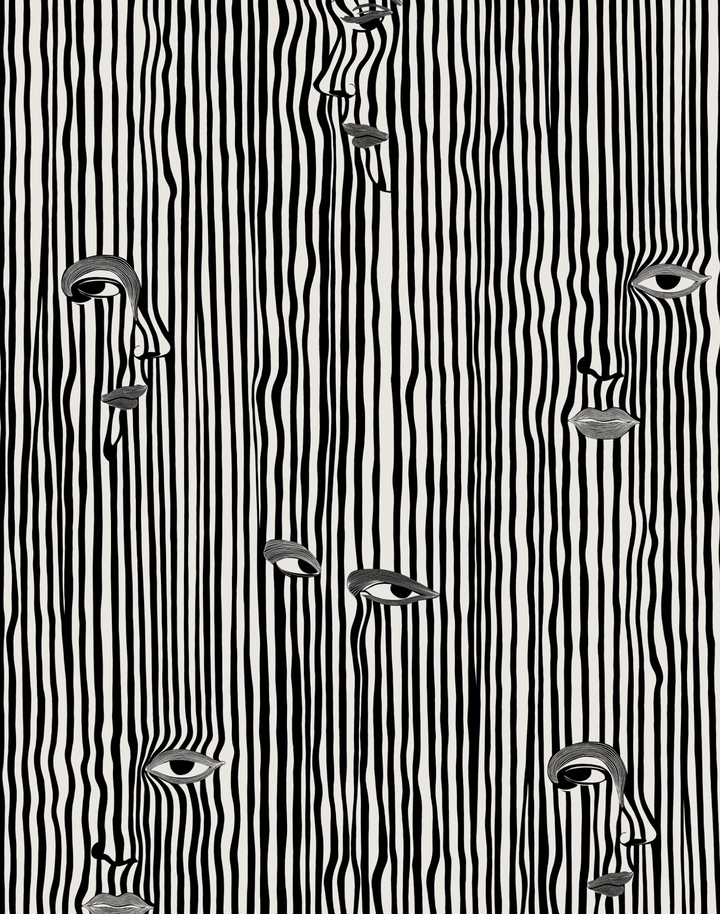 Picasso Stripe, Black