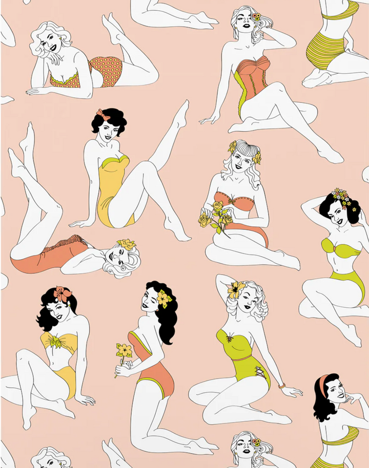 Pin-Up Wallpaper, Peachy Keen