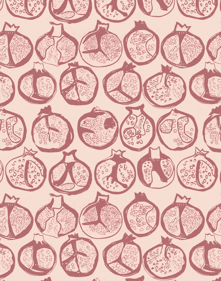 Pomegranate, Dusk Poms - Linen Fabric