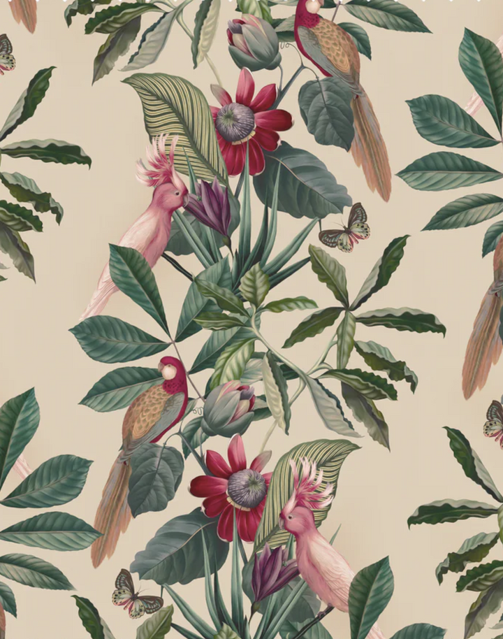 Passiflora Velvet Fabric, Antique