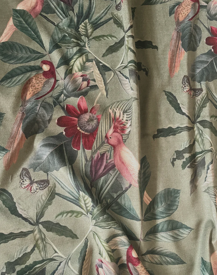 Passiflora Velvet Fabric, Sage