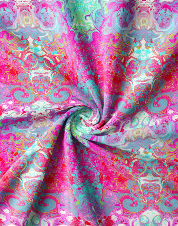 Psychedelic Pop, Bubblegum Velvet Fabric
