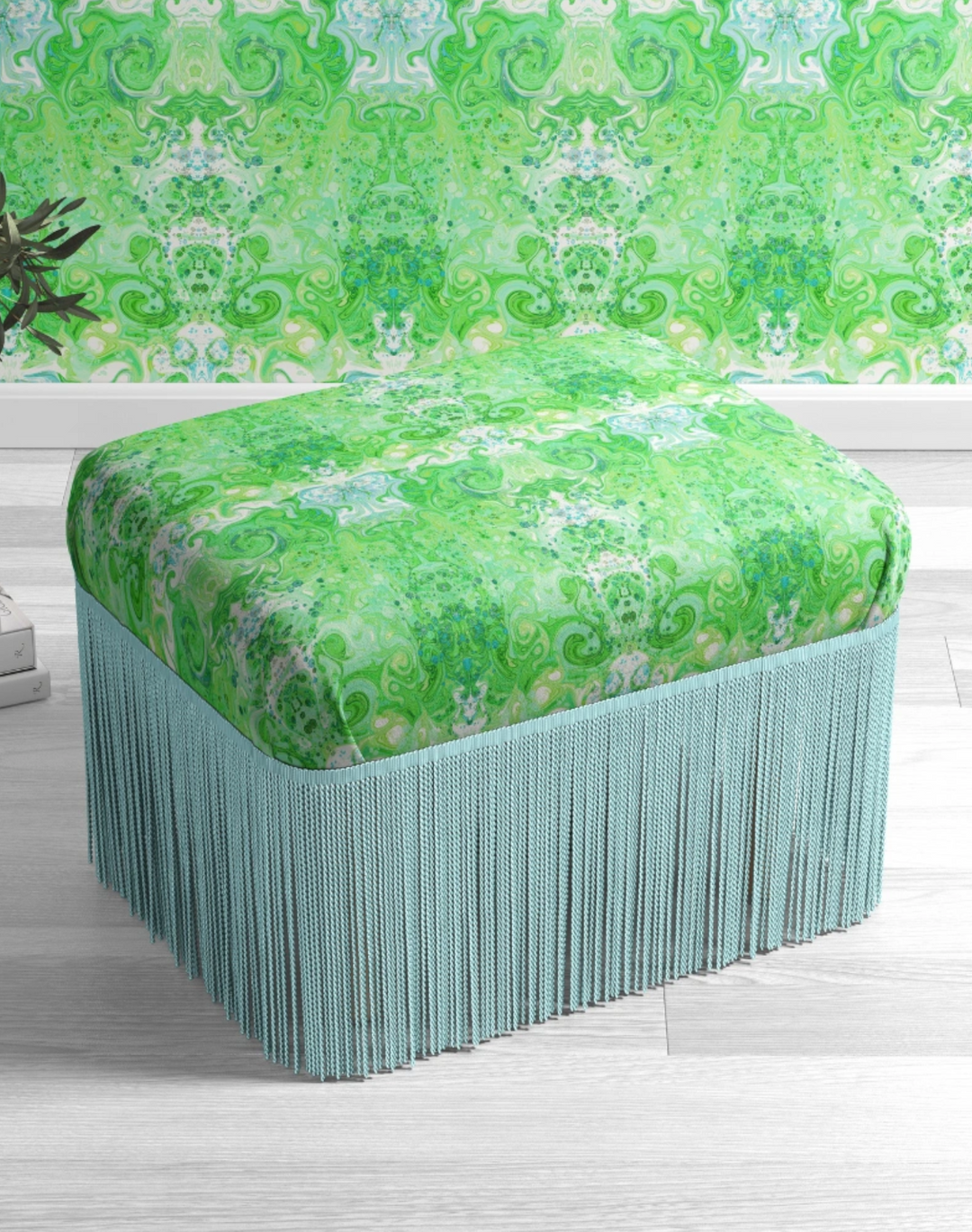 Psychedelic Pop, Kiwi Fizz Velvet Fabric