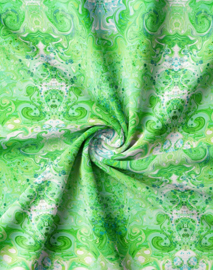 Psychedelic Pop, Kiwi Fizz Velvet Fabric