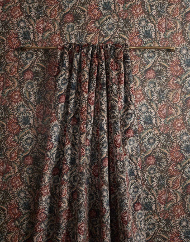Rapture Velvet Fabric, Red & Teal