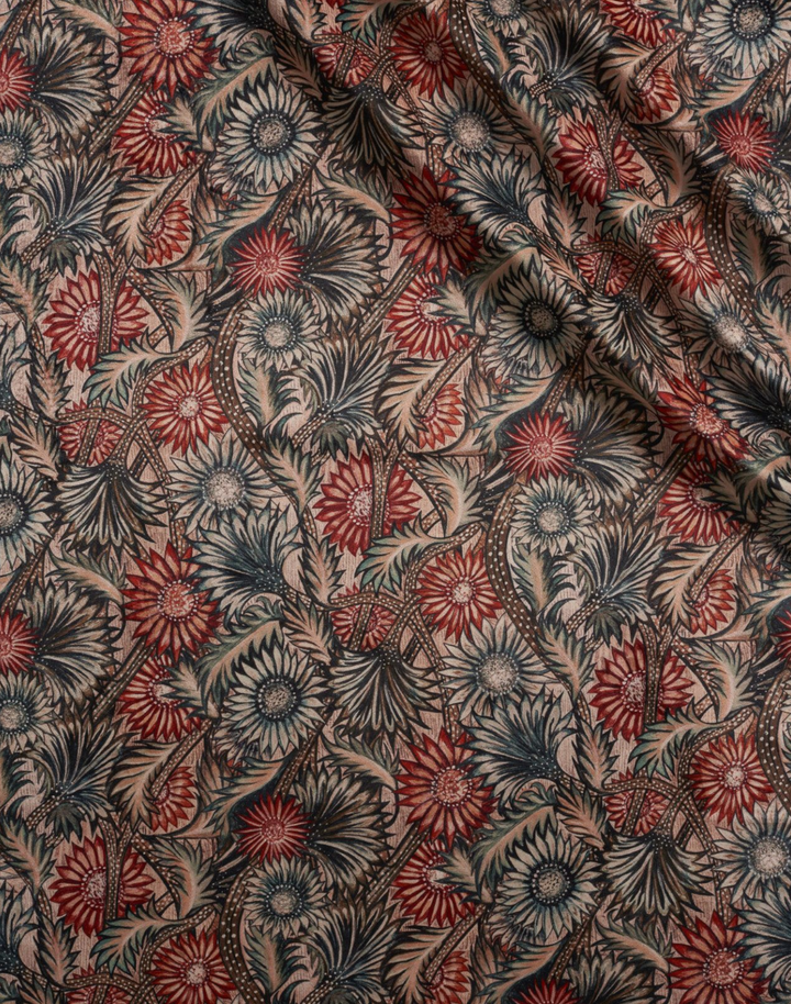 Rapture Velvet Fabric, Red & Teal