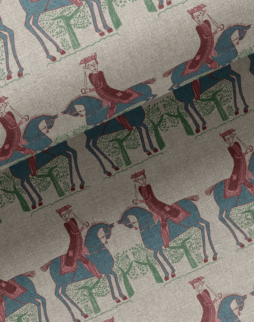 Red Coat - Linen Fabric