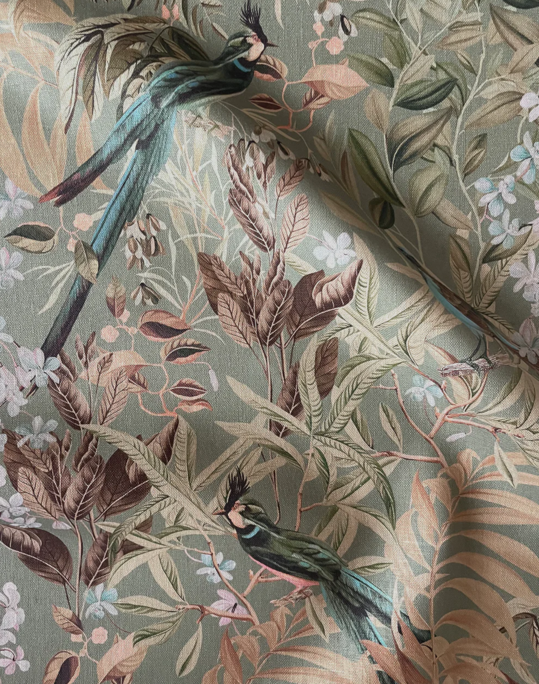 Resplendent Woods Linen Fabric, Willow