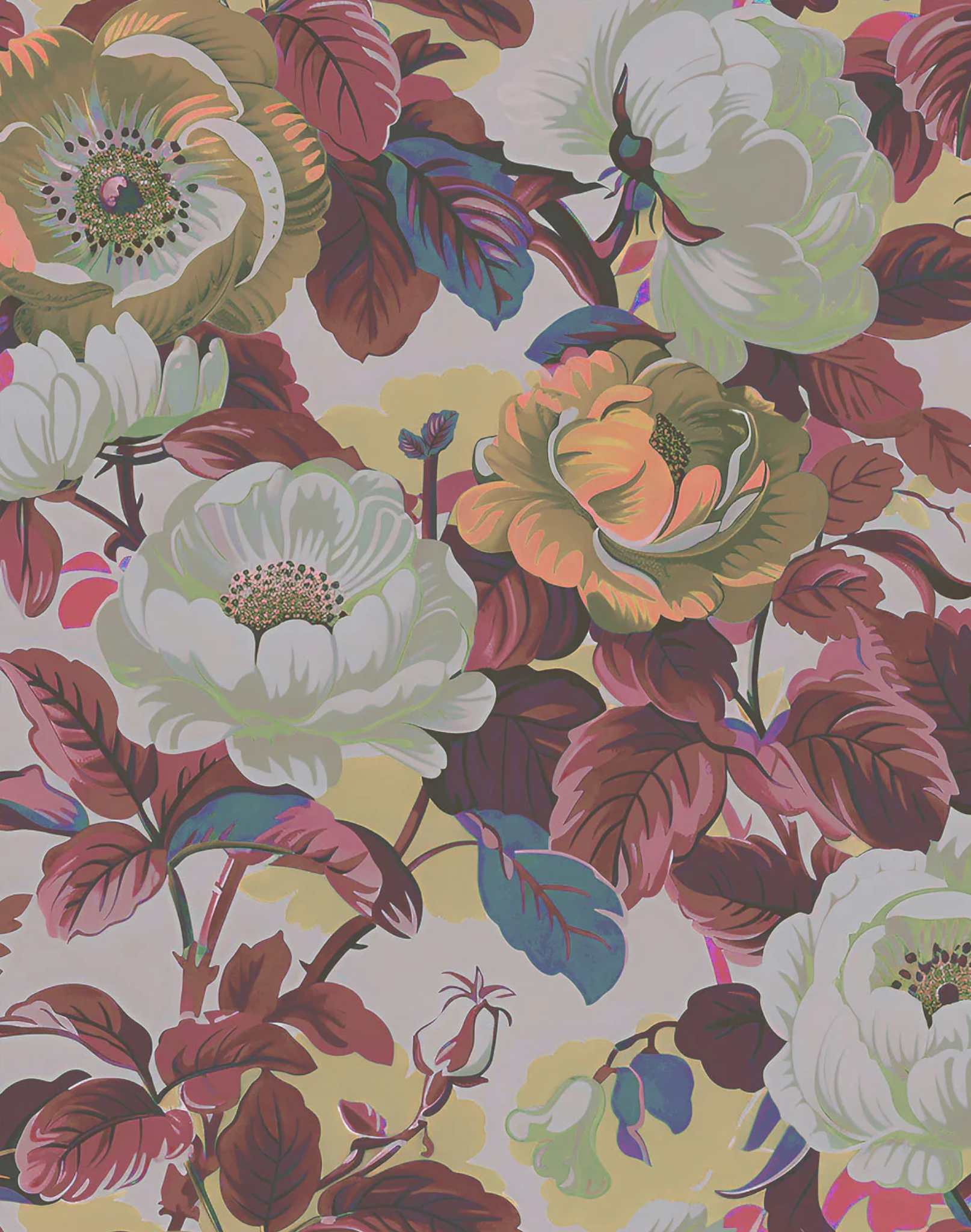 Rococo Roses, Claret Fabric – The Pattern Collective