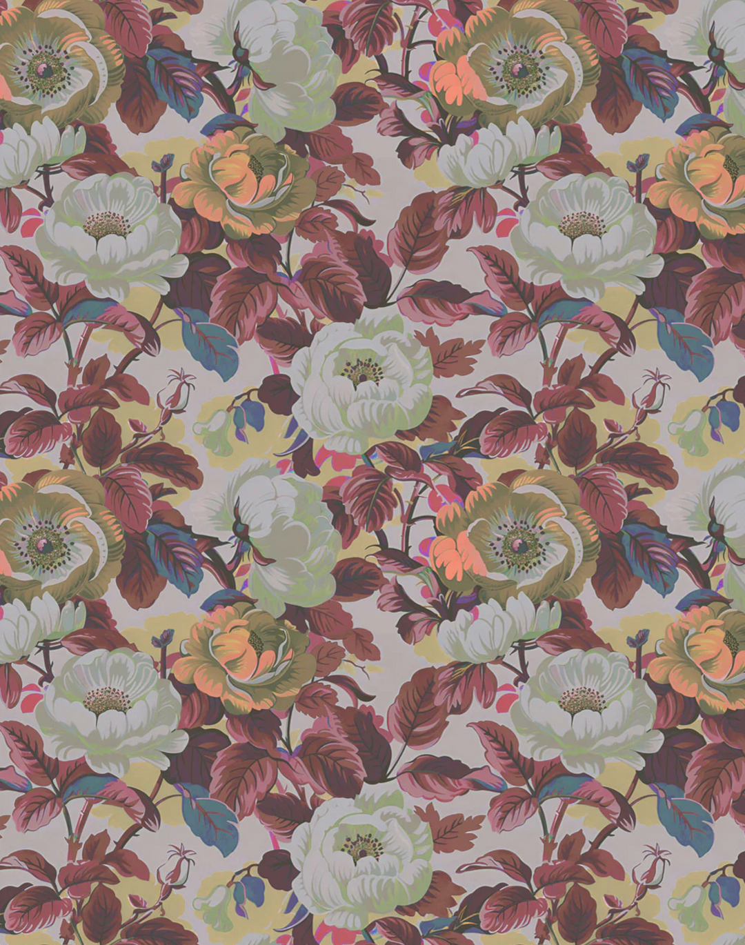 Cleret Pattern Rococo Roses, Claret Fabric – The Pattern Collective