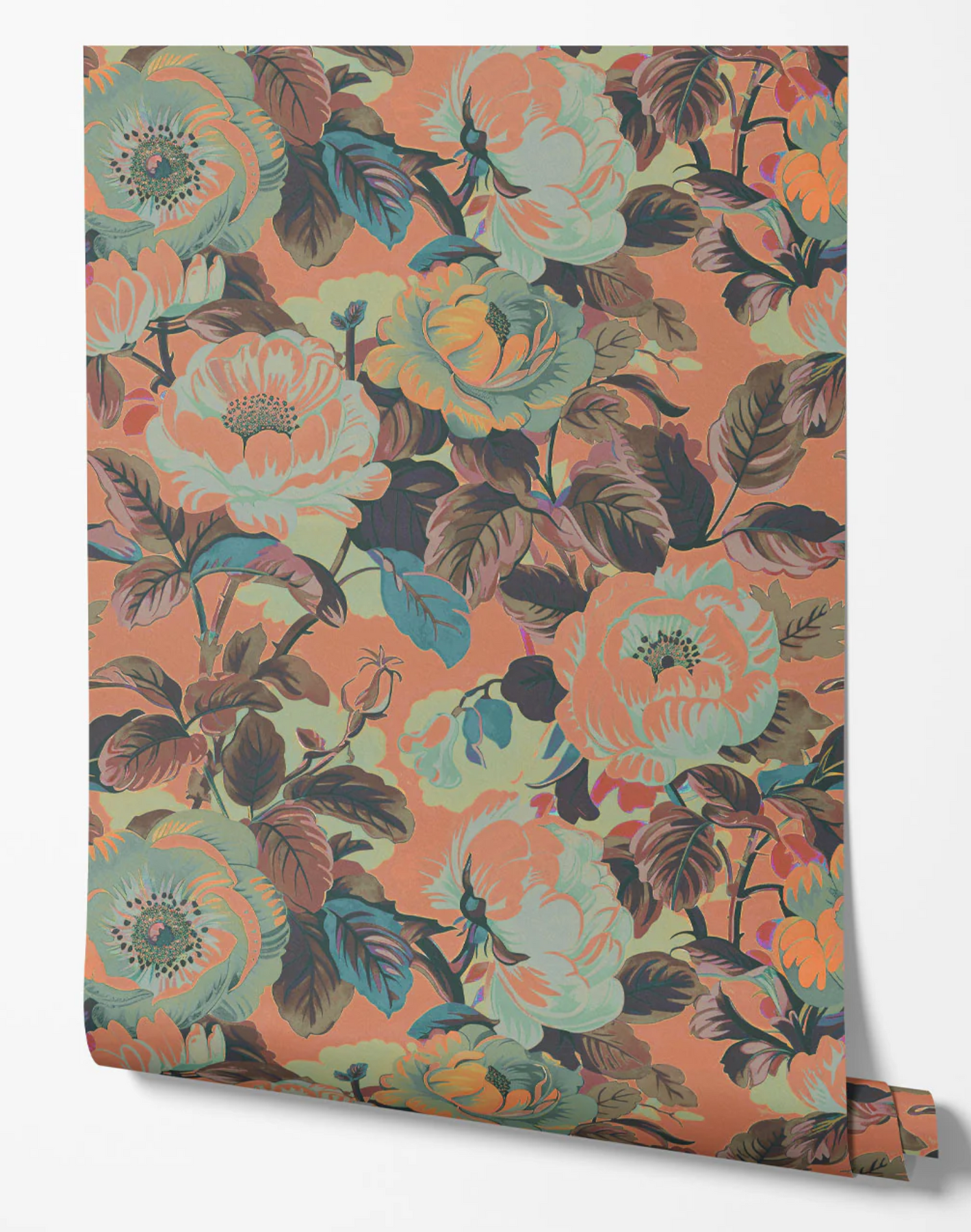 Rococo Roses, Coral – The Pattern Collective