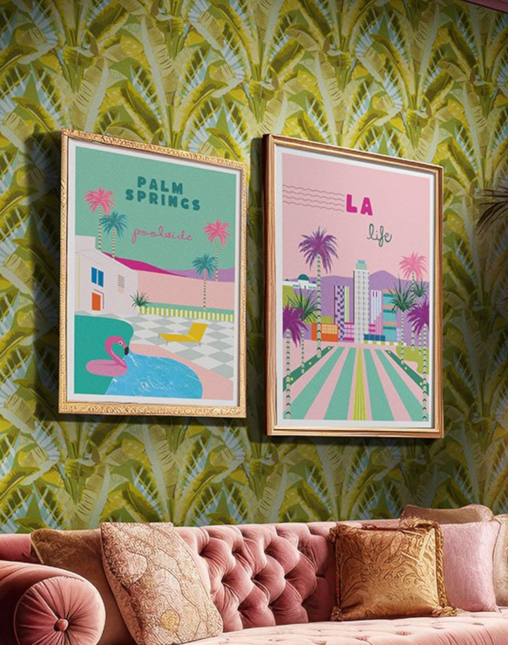 Rodeo Drive, Green on Pink – The Pattern Collective