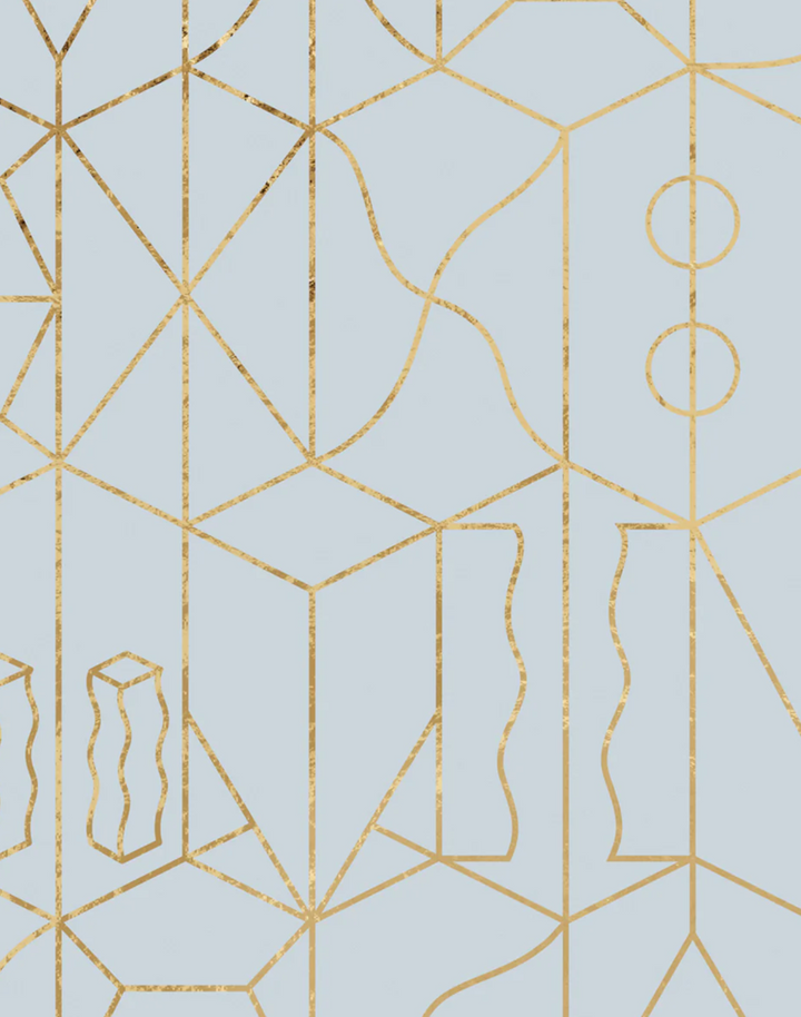 SUZ-09 Never Ending Gold Foil, Blue by Suzan Hijink