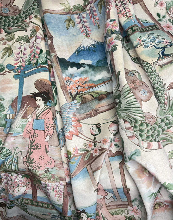 Salote, Antique Cream - Velvet Fabric