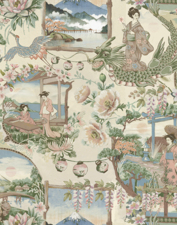 Salote, Antique Cream - Linen Fabric