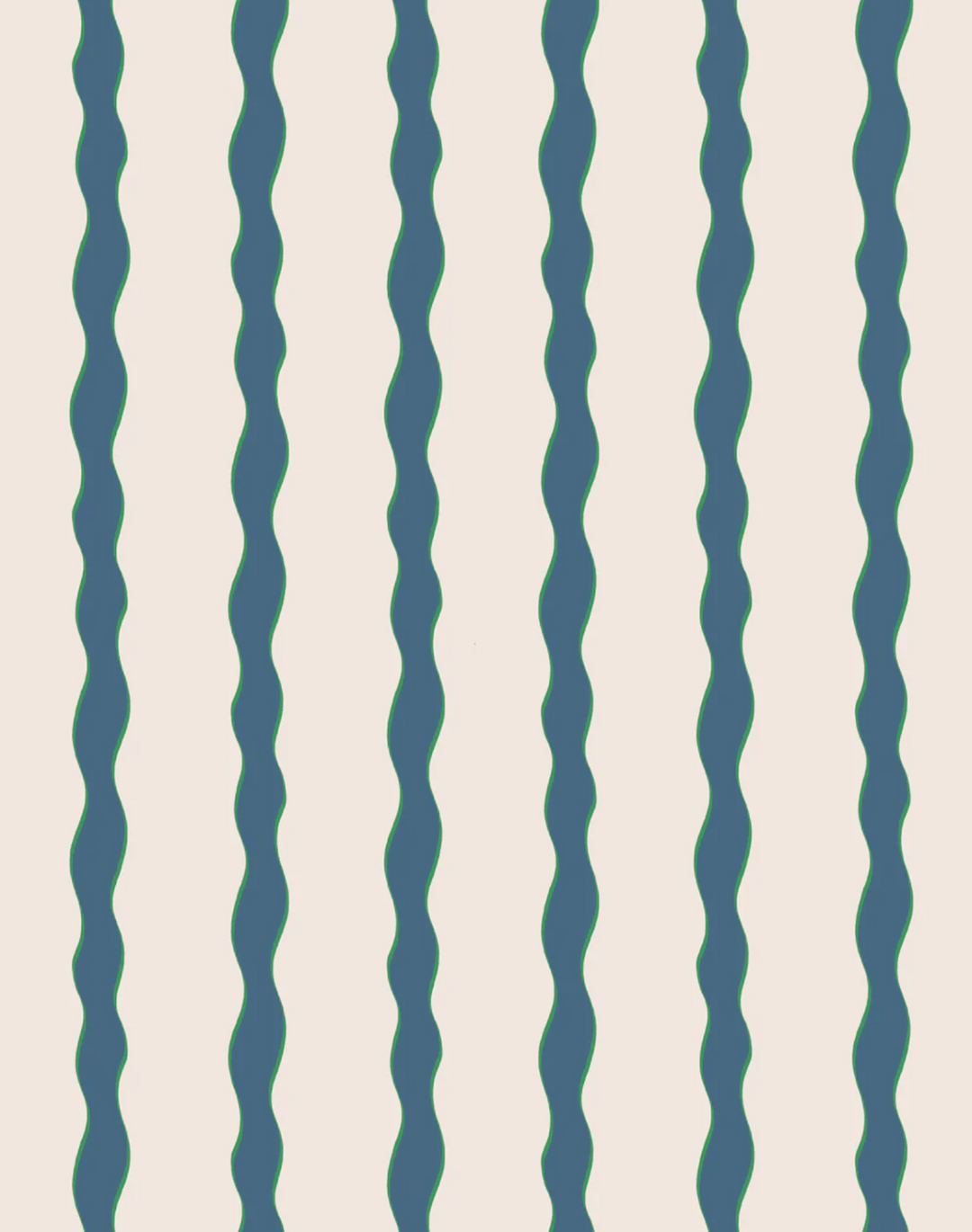 Scroll Stripe, Day Blue - Linen Fabric