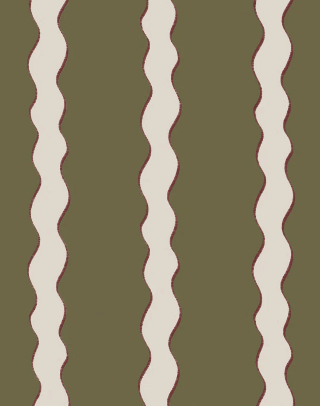 Scroll Stripe, Hunter - Linen Fabric