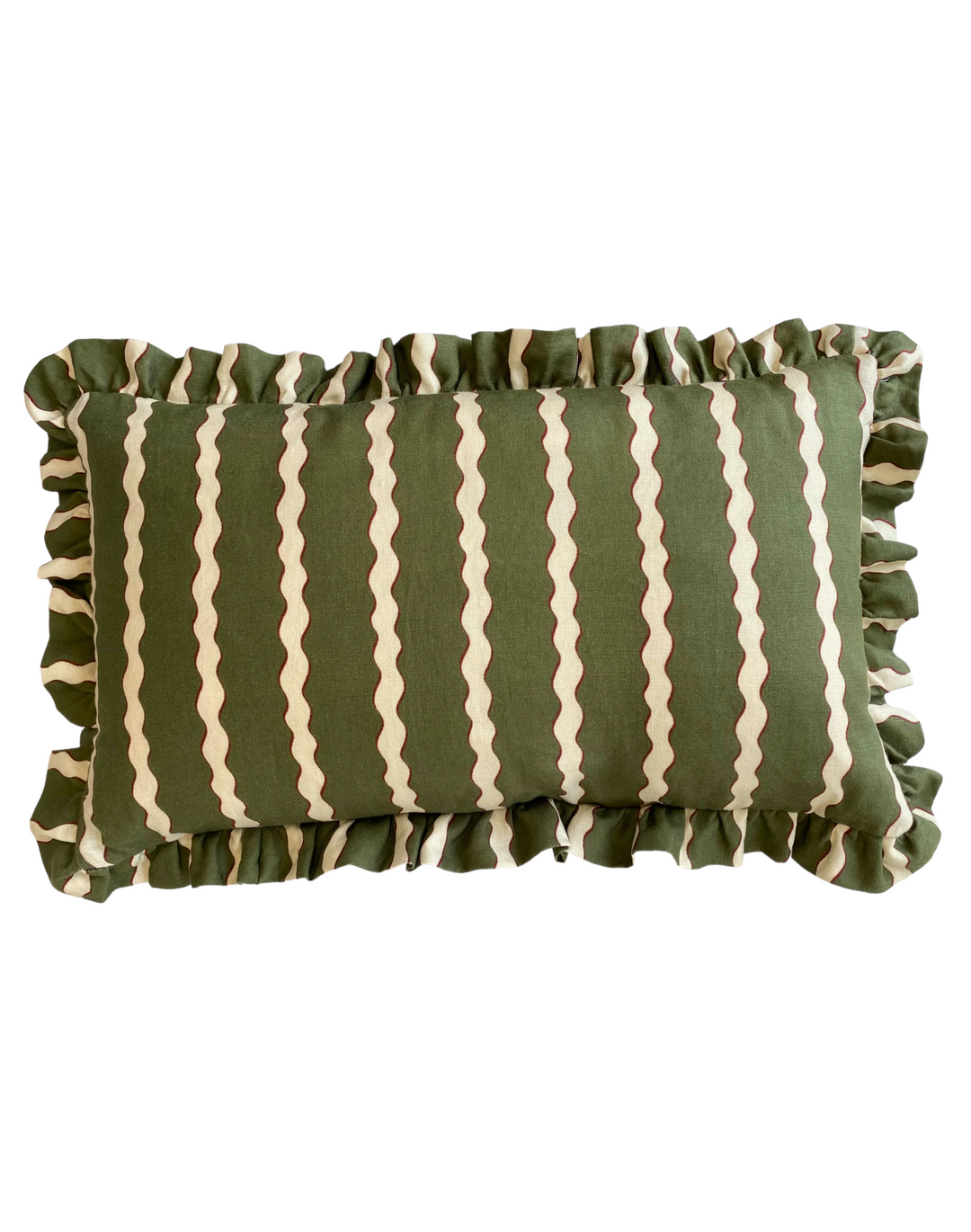 Scroll Stripe, Hunter - Linen Fabric