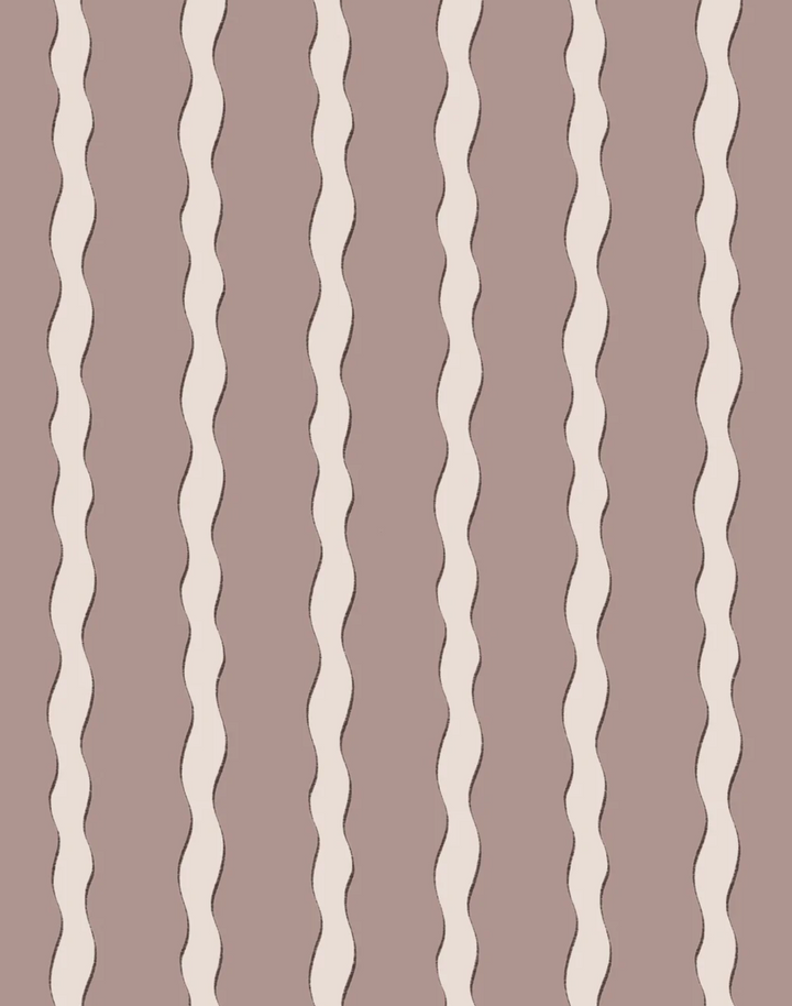 Scroll Stripe, Plaster - Linen Fabric