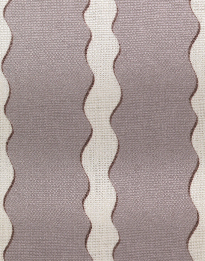 Scroll Stripe, Plaster - Linen Fabric