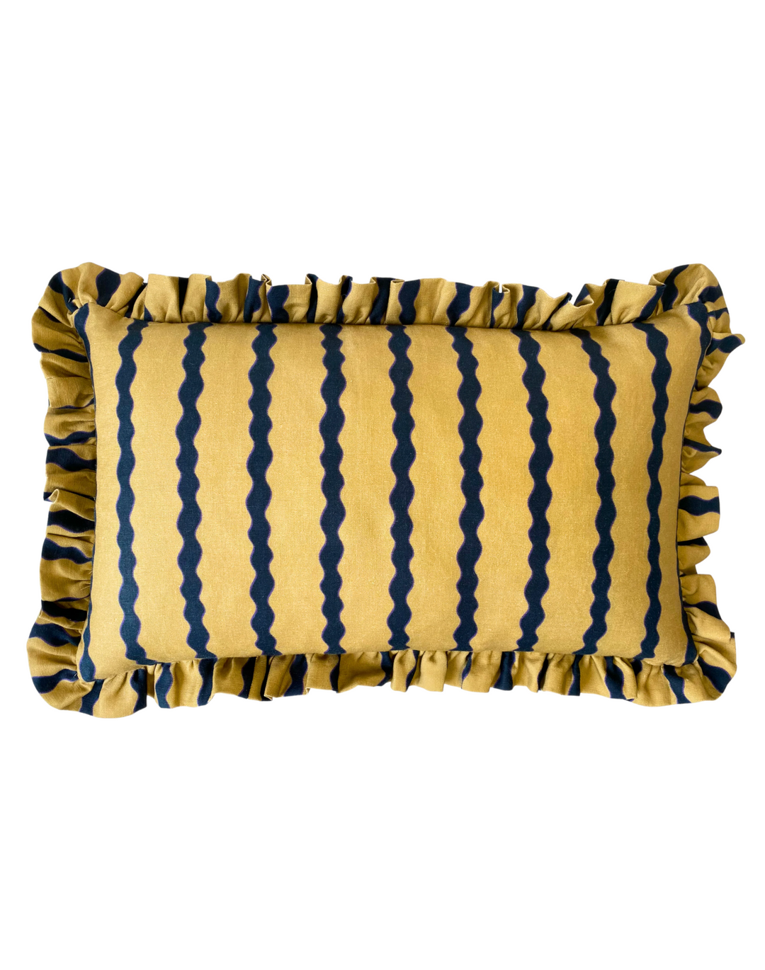 Scroll Stripe, Tea - Linen Fabric