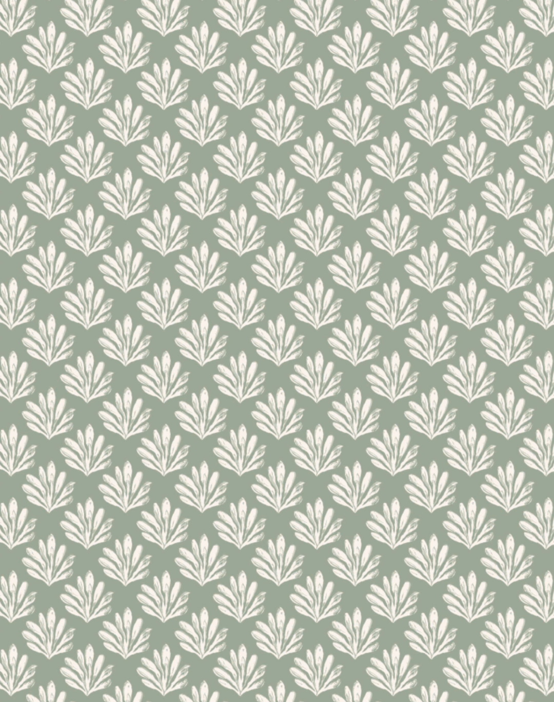Sea Beech, White on Sage