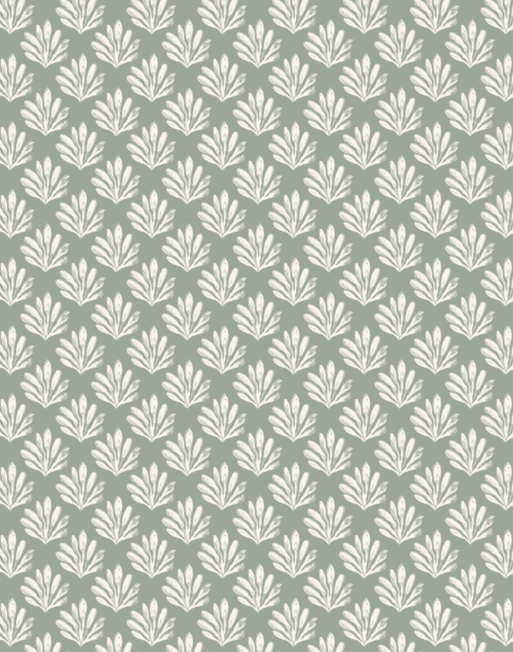 Sea Beech, White on Sage