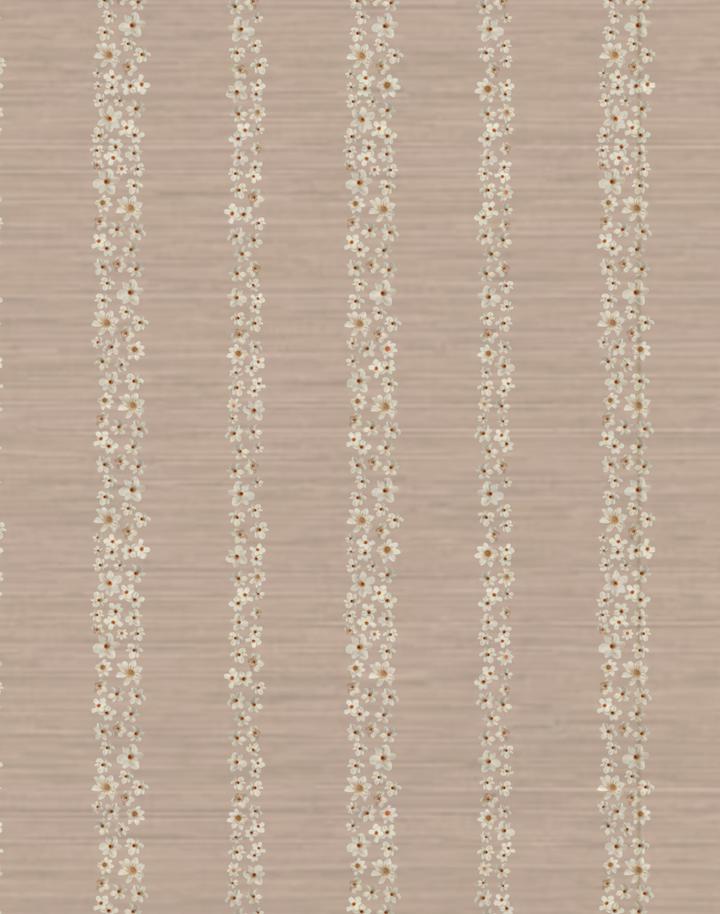 Seashells Stripe Grasscloth, Pebble