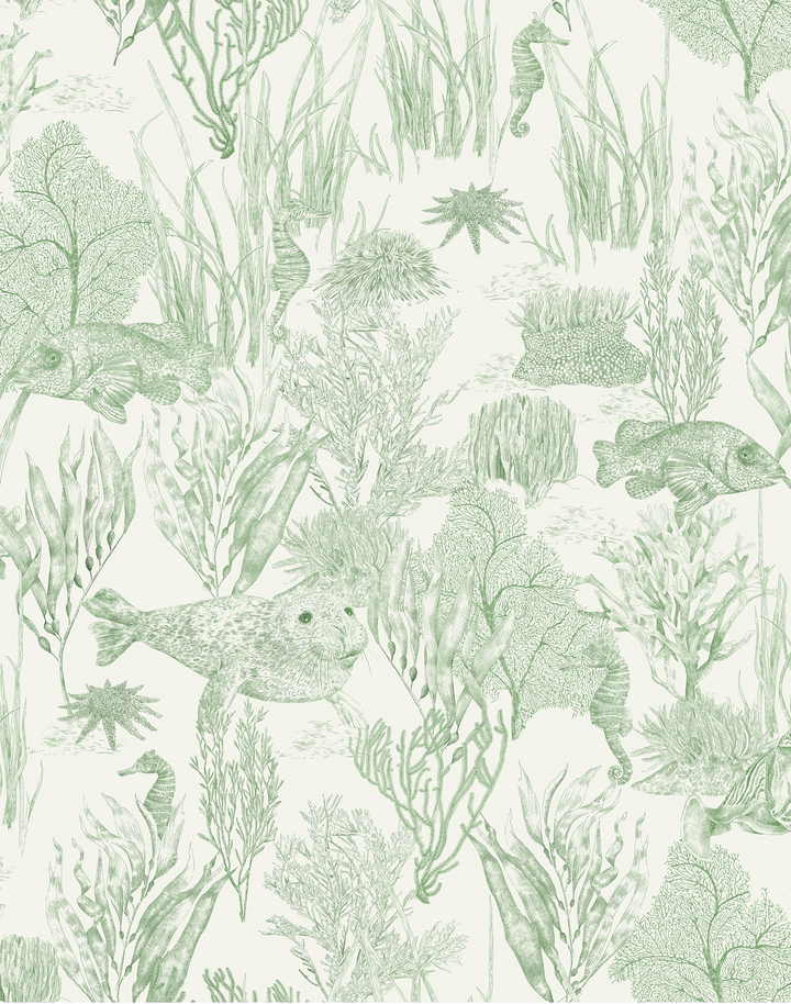 Seaview Mural, Moss Green