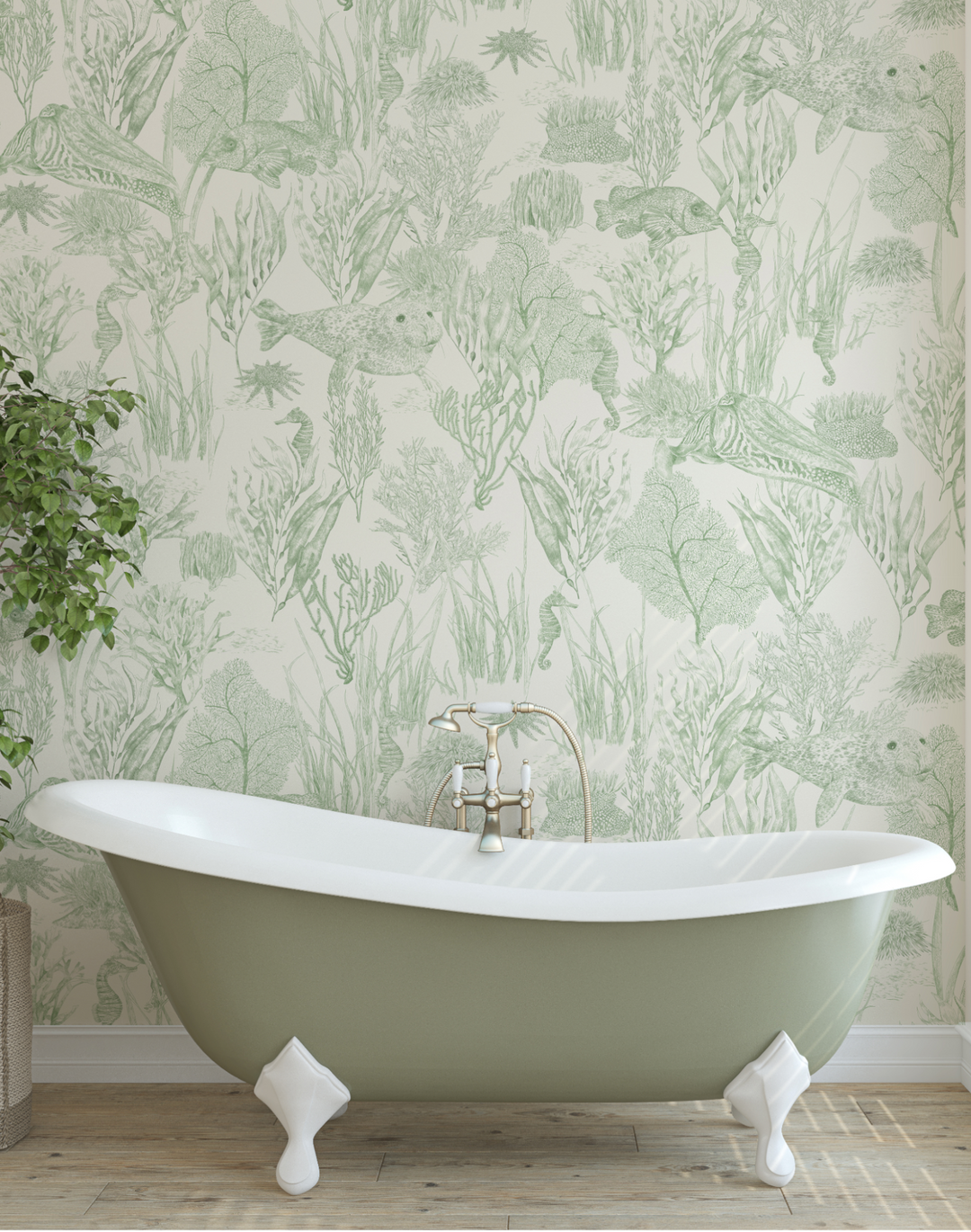 Seaview Mural, Moss Green