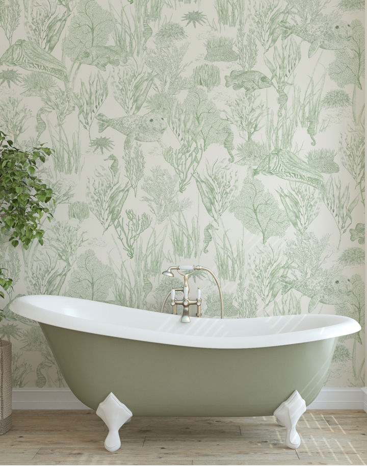 Seaview Mural, Moss Green
