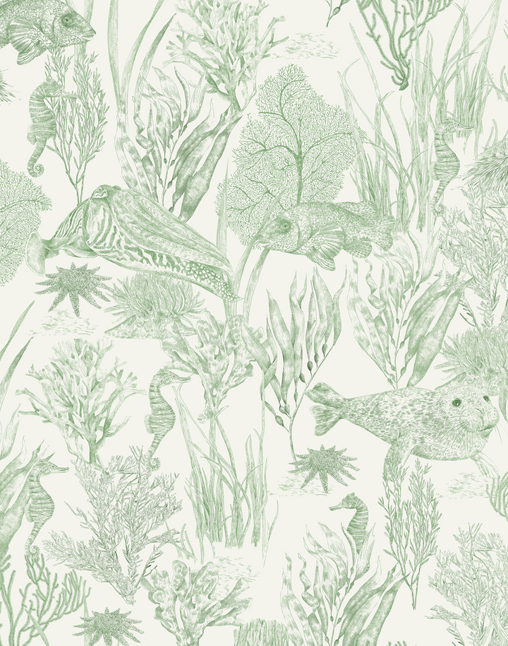 Seaview Mural, Moss Green