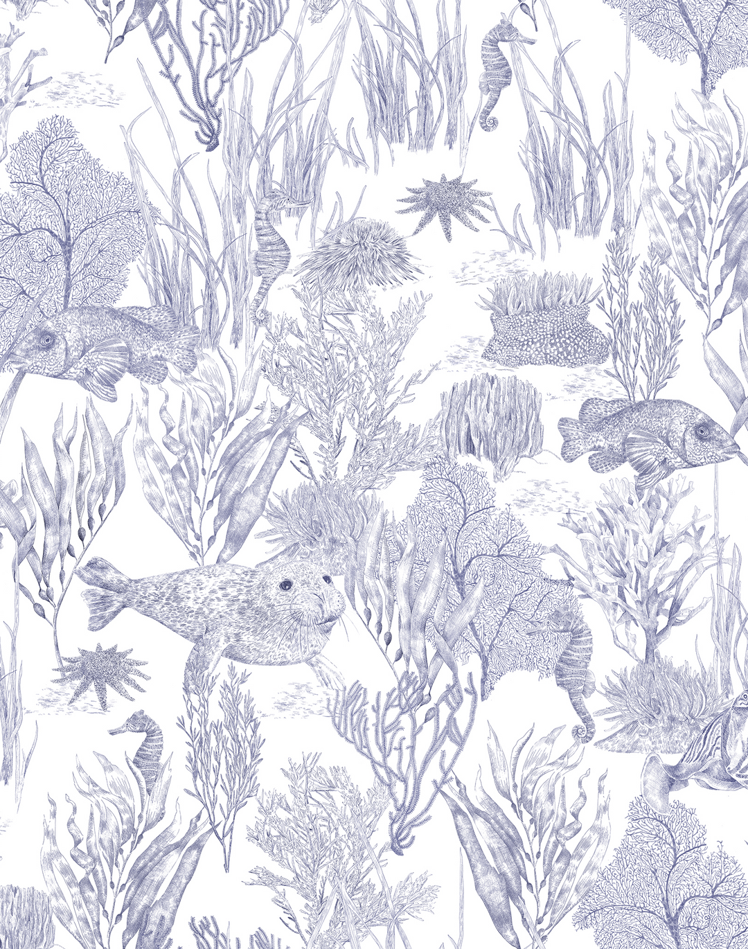 Seaview Mural, Signature Blue