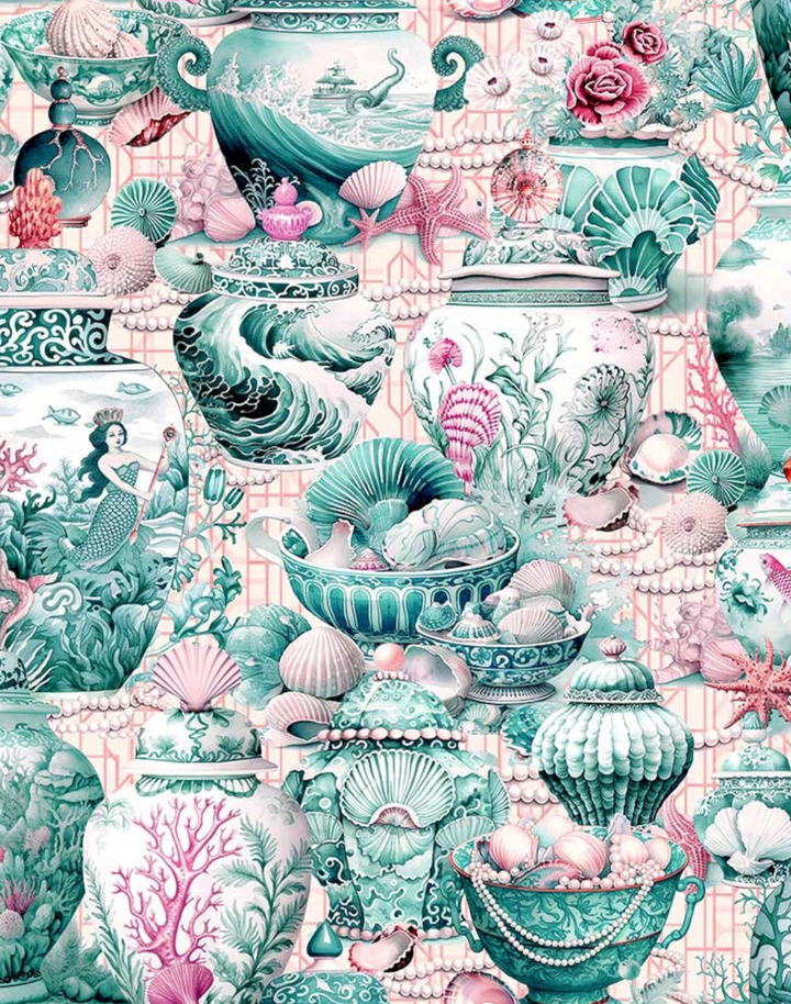 Secrets of the Ginger Jars, Teal & Pink