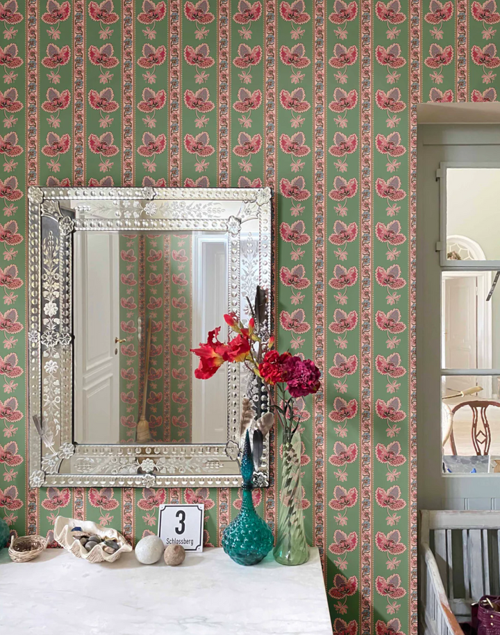 Serafina Stripe, Orchard Green