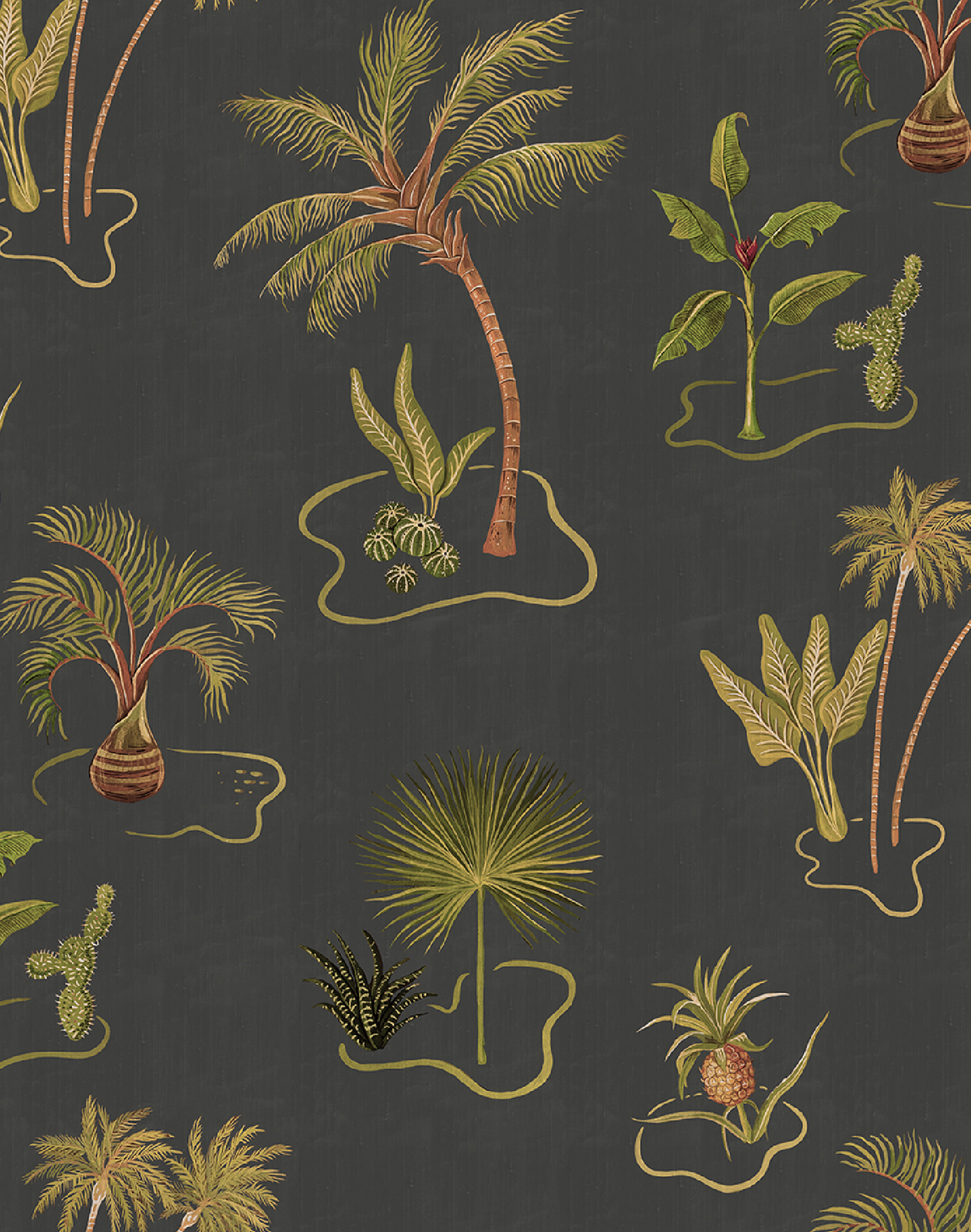 Vine, Charcoal – The Pattern Collective