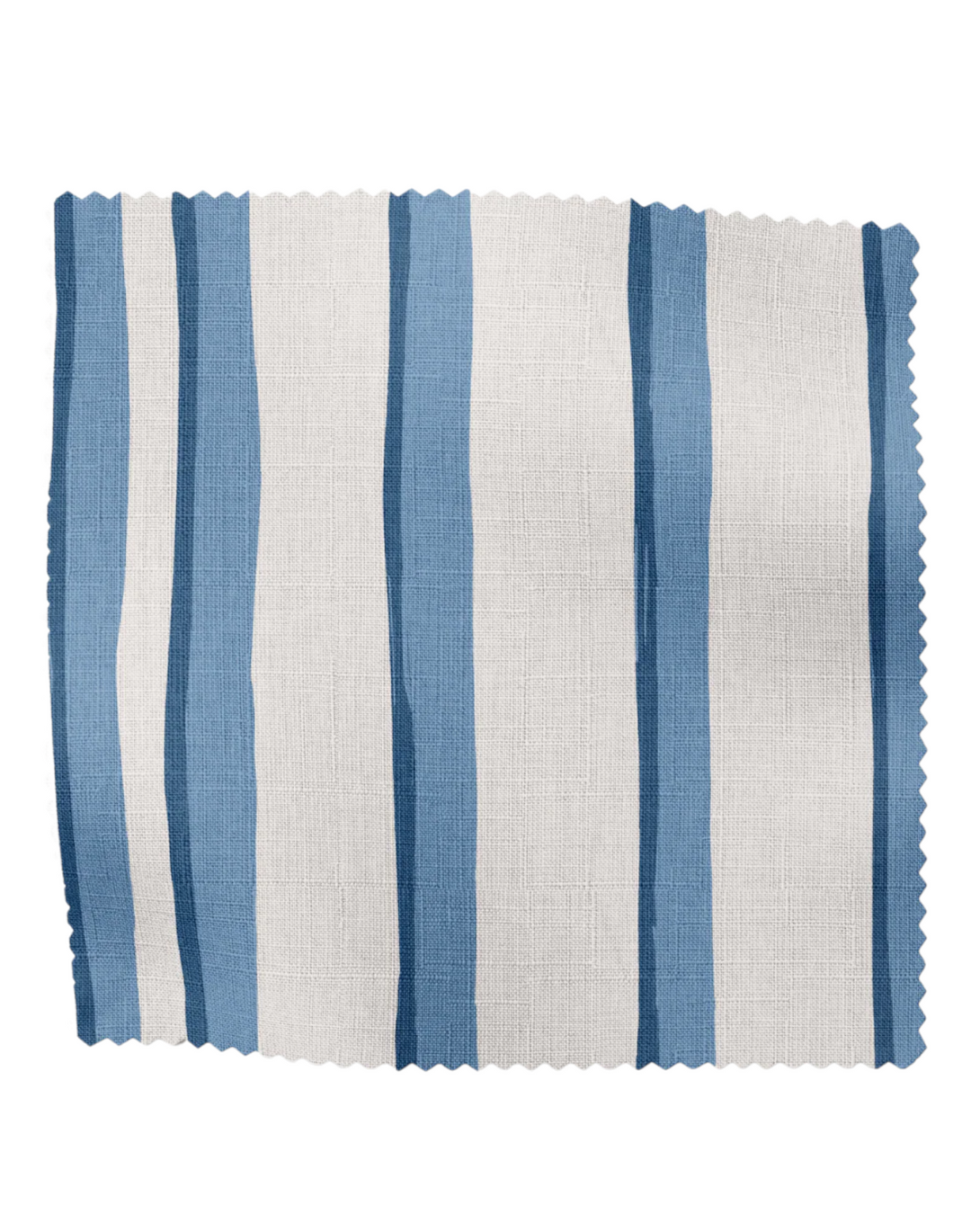 Somerset Stripes, Blue - Linen Fabric