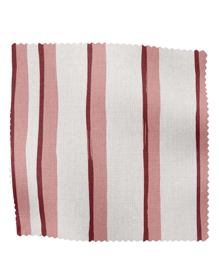 Somerset Stripes, Pink - Linen Fabric