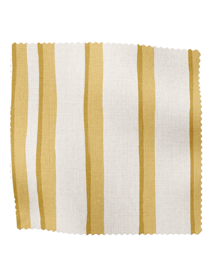 Somerset Stripes, Yellow - Linen Fabric