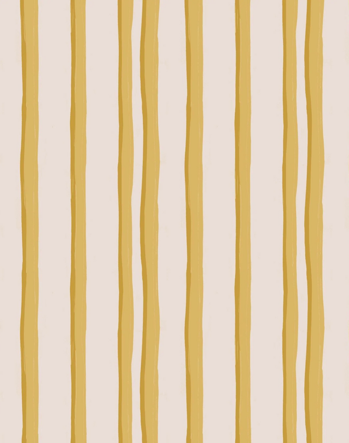 Somerset Stripes, Yellow - Linen Fabric