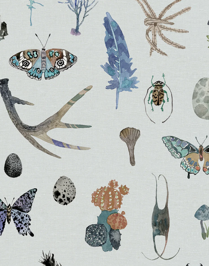 Specimens, Blue - Linen Fabric