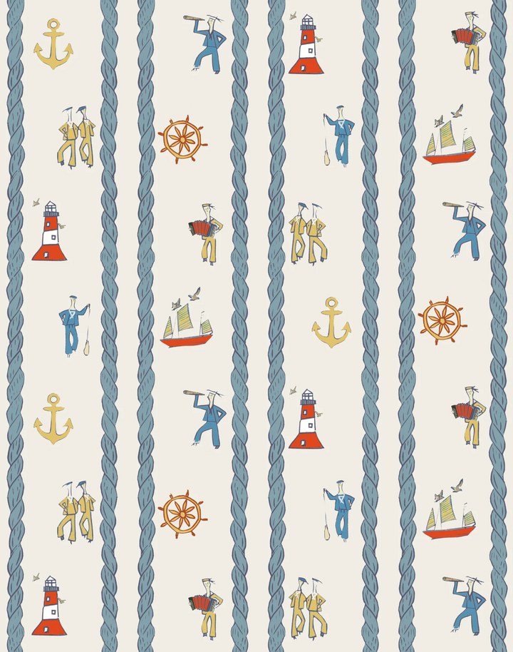 Stow Away with the Sailors - Linen Fabric