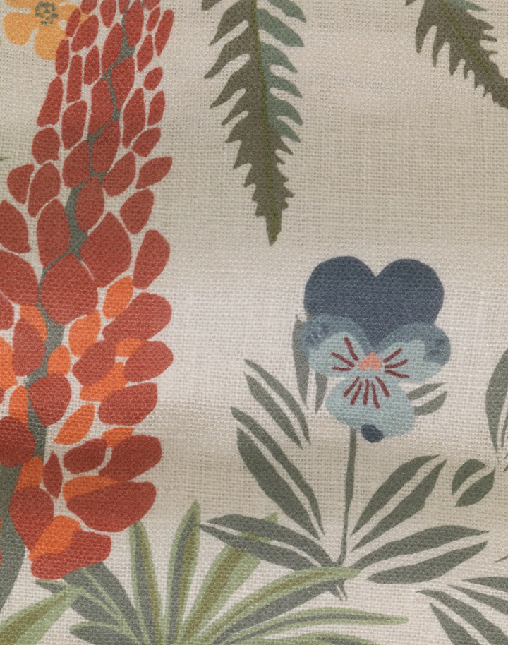 Strawberry Fields, Olive - Linen Fabric
