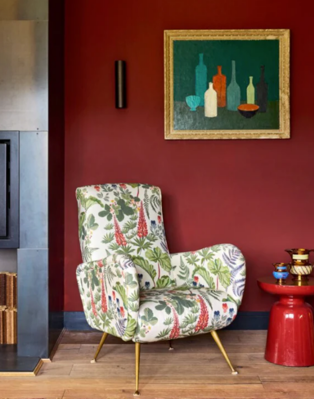 Strawberry Fields, Olive - Linen Fabric