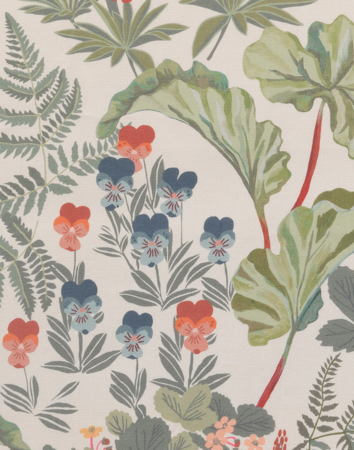 Strawberry Fields, Olive - Linen Fabric