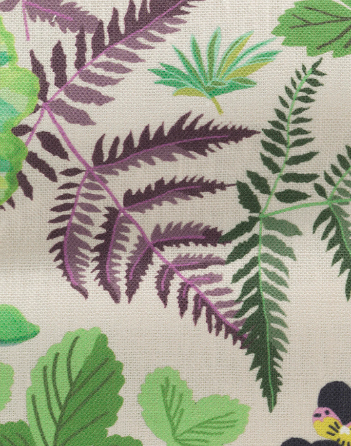 Strawberry Fields, Spring Green - Linen Fabric