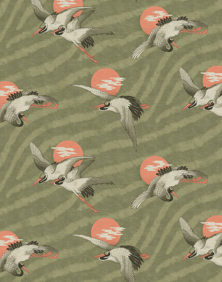 Sunset Dreams Grasscloth, Martini Olive