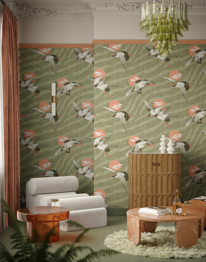Sunset Dreams Grasscloth, Martini Olive